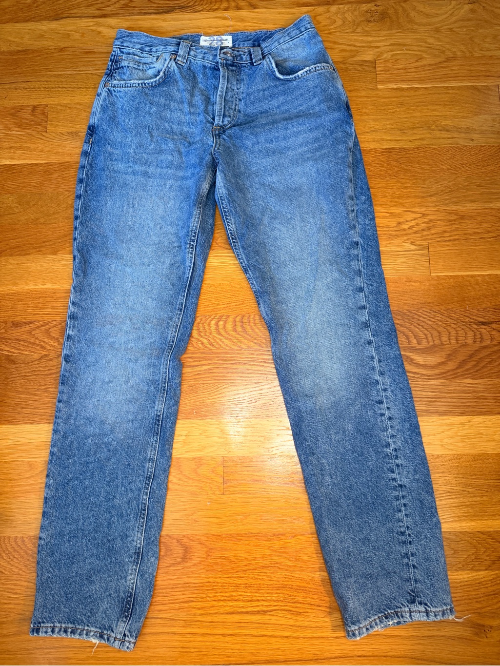 Free People We The Free Jeans 28 Curvy Straight Low Rise Denim Blue